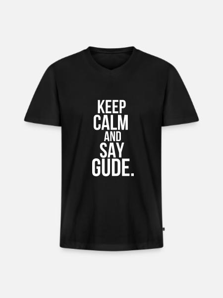 Gude hessen - Männer Premium Bio T-Shirt mit V-Ausschnitt - Schwarz