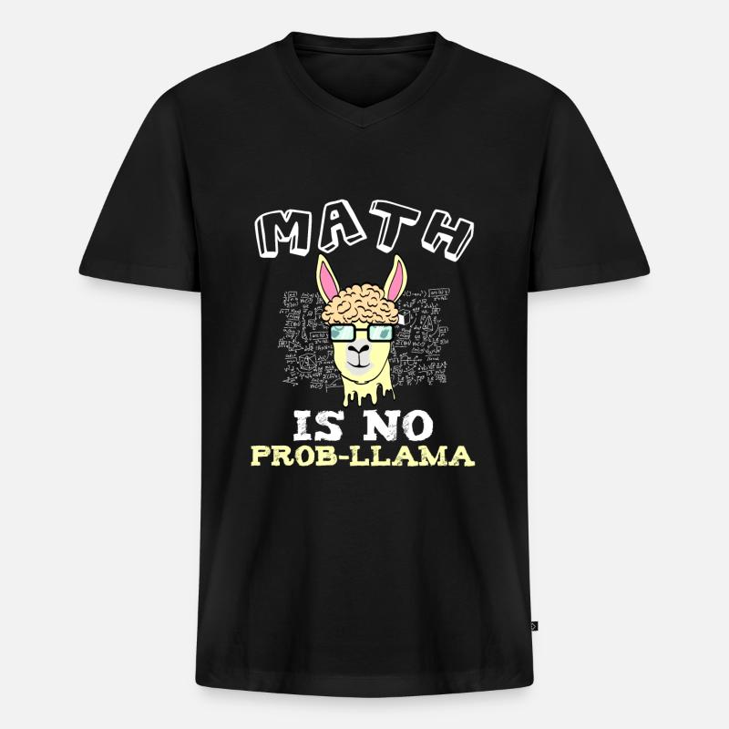 AlpakaHemd mit einer MatheIllustration des - Männer Premium Bio T-Shirt mit V-Ausschnitt - Schwarz