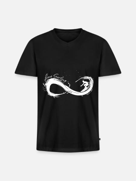 Love Surfing Forever - Men's Premium Organic T-shirt with V-neck - black