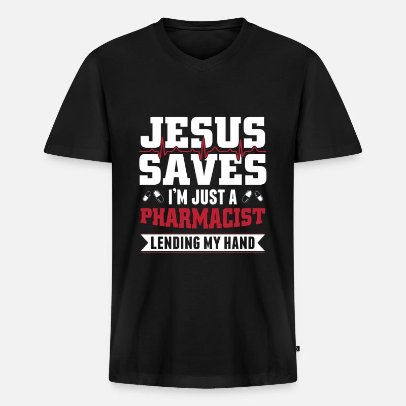 Apotheker - Männer Premium Bio T-Shirt mit V-Ausschnitt - Schwarz
