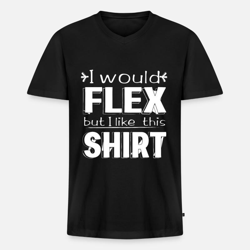 I would Flex - Männer Premium Bio T-Shirt mit V-Ausschnitt - Schwarz