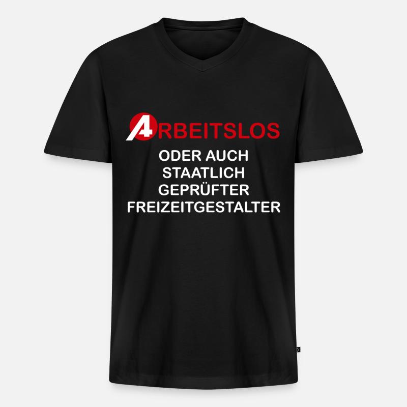 arbeitsamt arbeitslos hartz 4 - Männer Premium Bio T-Shirt mit V-Ausschnitt - Schwarz