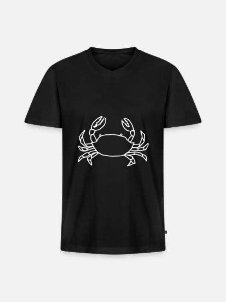 Krebs - Männer Premium Bio T-Shirt mit V-Ausschnitt - Schwarz