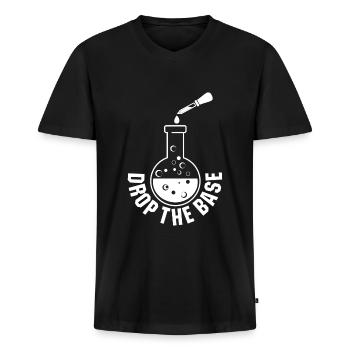 Drop Base Chemistry Music Beat Chemistry Lab - Men's Premium Organic T-shirt with V-neck - black - Front - Nico (187cm)