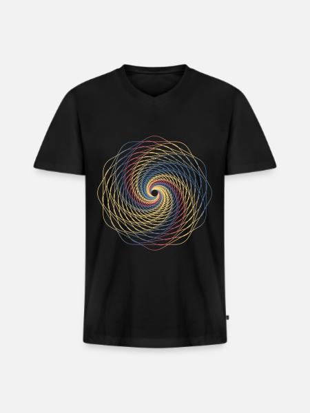 Sacred geometry spiral - Men's Premium Organic T-shirt with V-neck - black