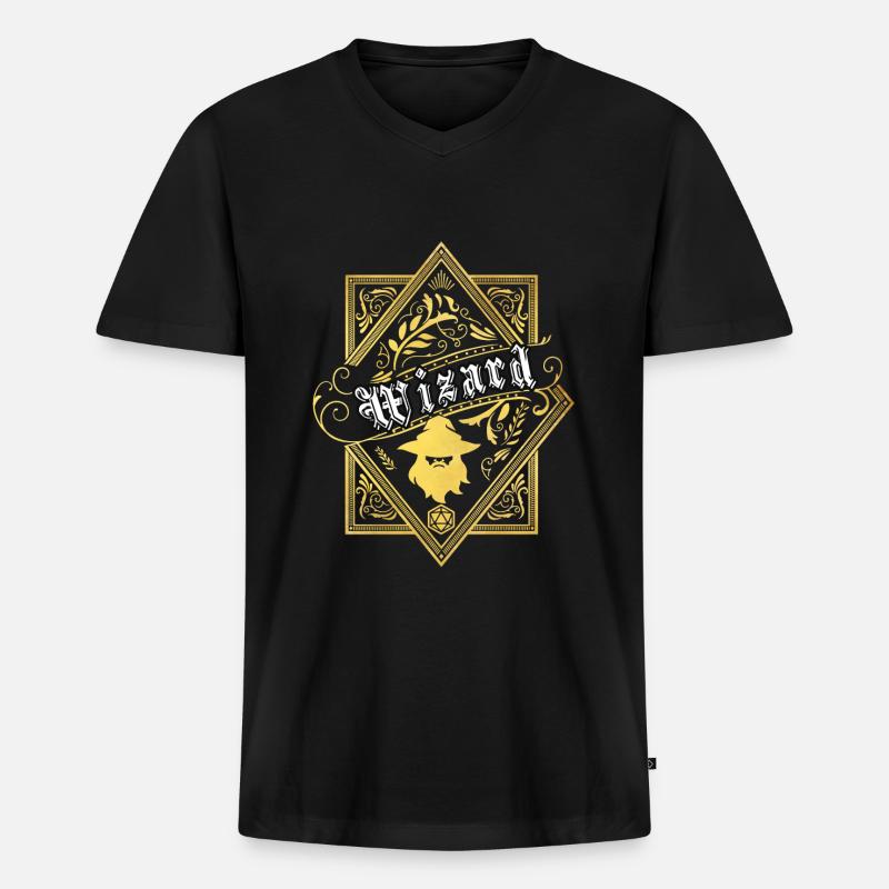 RPG-Zeichenklassen des JDR-Assistenten - Männer Premium Bio T-Shirt mit V-Ausschnitt - Schwarz