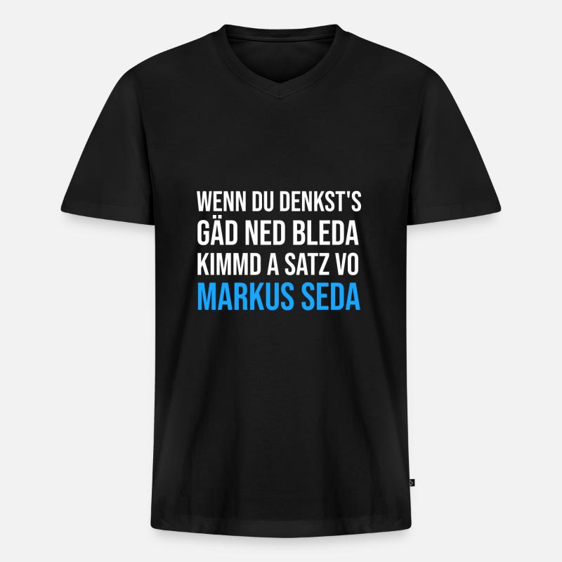 Markus Söder - Männer Premium Bio T-Shirt mit V-Ausschnitt - Schwarz