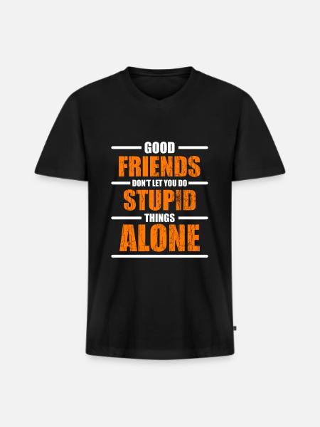 Friends Love Best Friend - Men's Premium Organic T-shirt with V-neck - black
