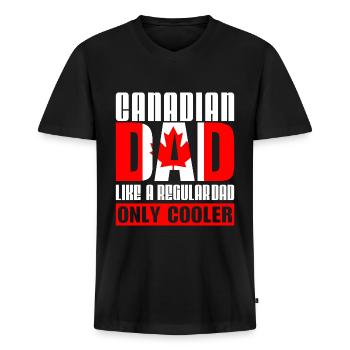 Vater Papa Kanadier cooler Kanada - Männer Premium Bio T-Shirt mit V-Ausschnitt - Schwarz - Vorne - Nico (187cm)