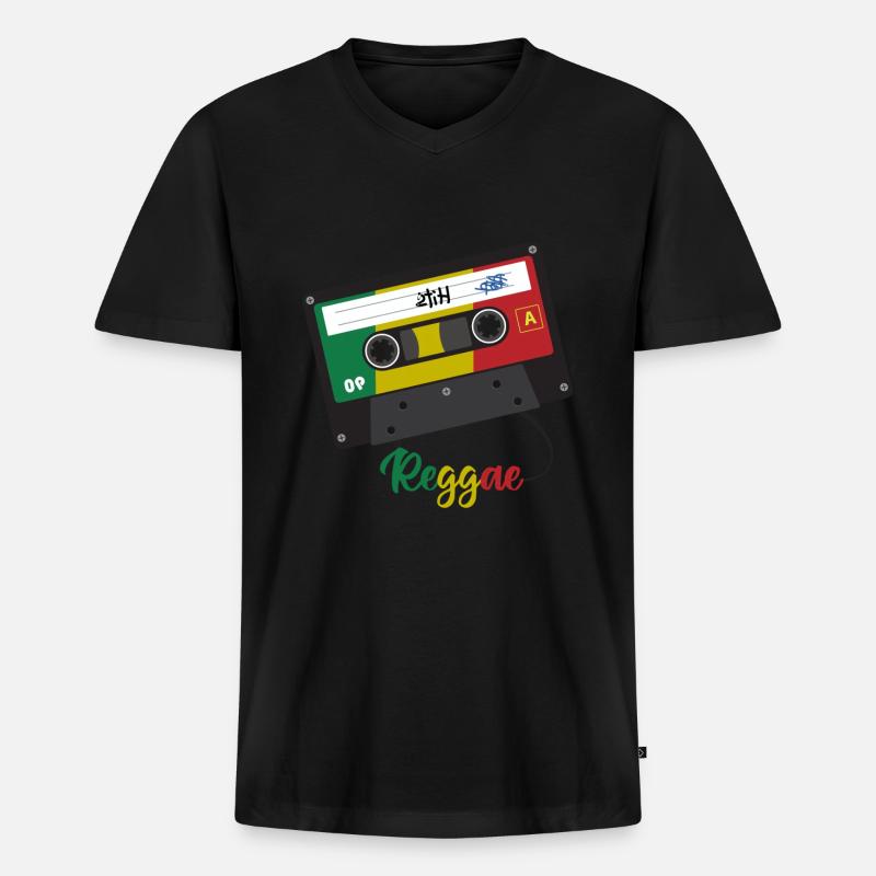 Reggae-Band - Männer Premium Bio T-Shirt mit V-Ausschnitt - Schwarz