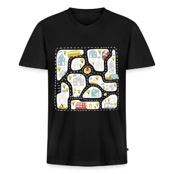 Spiel-Auto-Teppich für Papa - Männer Premium Bio T-Shirt mit V-Ausschnitt - Schwarz - Vorne - Nico (187cm)