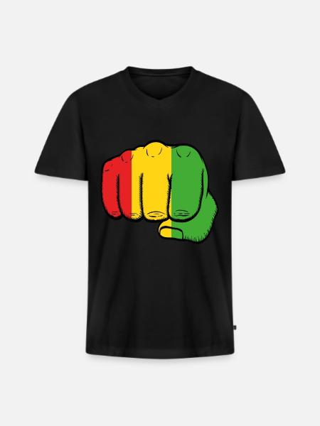 Nice Shirt To Flaunt Saying "Fist Bump Reggae" - Men's Premium Organic T-shirt with V-neck - black