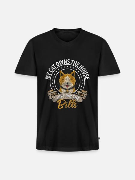 Cat Cats - Men's Premium Organic T-shirt with V-neck - black