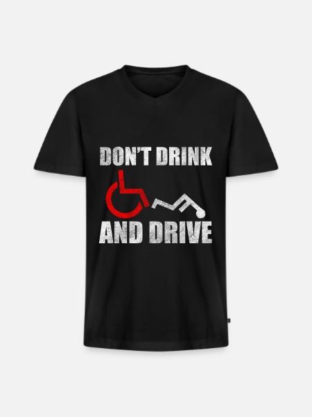 Rollstuhlfahrer Behindert Humor - Männer Premium Bio T-Shirt mit V-Ausschnitt - Schwarz