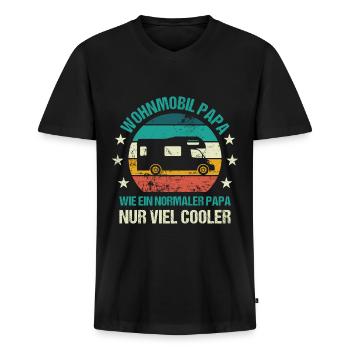 Wohnmobil Papa Camper Vater Campingplatz Vatertag - Männer Premium Bio T-Shirt mit V-Ausschnitt - Schwarz - Vorne - Nico (187cm)