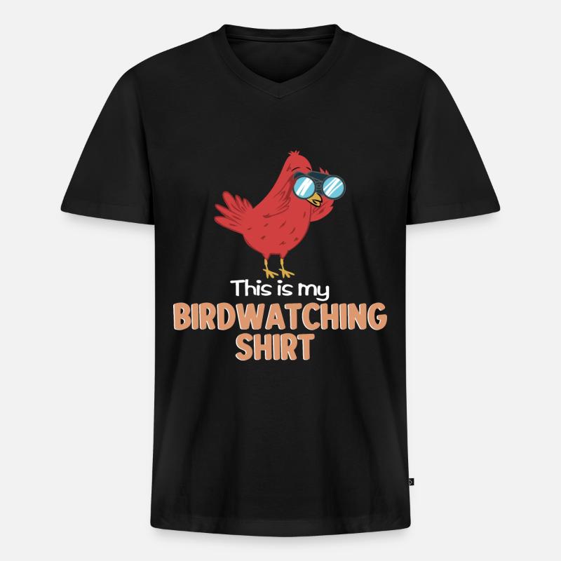 Vogel beobachtung - Männer Premium Bio T-Shirt mit V-Ausschnitt - Schwarz