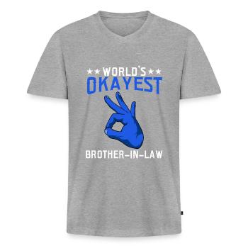 Relative Sister Brother Sibling Collection - Men's Premium Organic T-shirt with V-neck - heather grey - Front