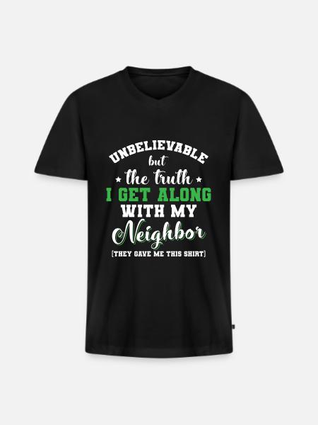Neighbor Beer Inauguration - Men's Premium Organic T-shirt with V-neck - black