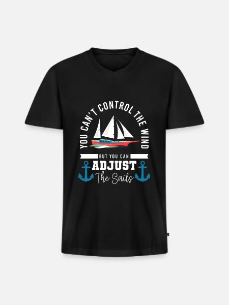 Sailing Sailor Sailing Waves - T-shirt encolure en V Premium bio Homme - noir
