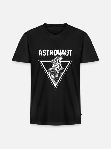 Space Shuttle Logo Raumfahrt Planet - Men's Premium Organic T-shirt with V-neck - black