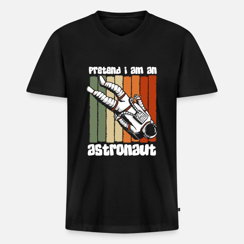 Logo de l’espace Spaceman Spaceman - T-shirt encolure en V Premium bio Homme - noir