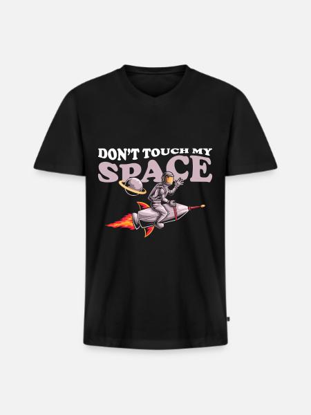 Space Shuttle Weightless Stars Spaceman - Men's Premium Organic T-shirt with V-neck - black