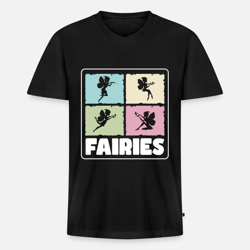 Fee Schwester Feen - Männer Premium Bio T-Shirt mit V-Ausschnitt - Schwarz
