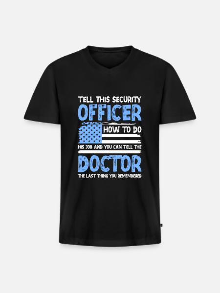 Security guard protection service - Men's Premium Organic T-shirt with V-neck - black