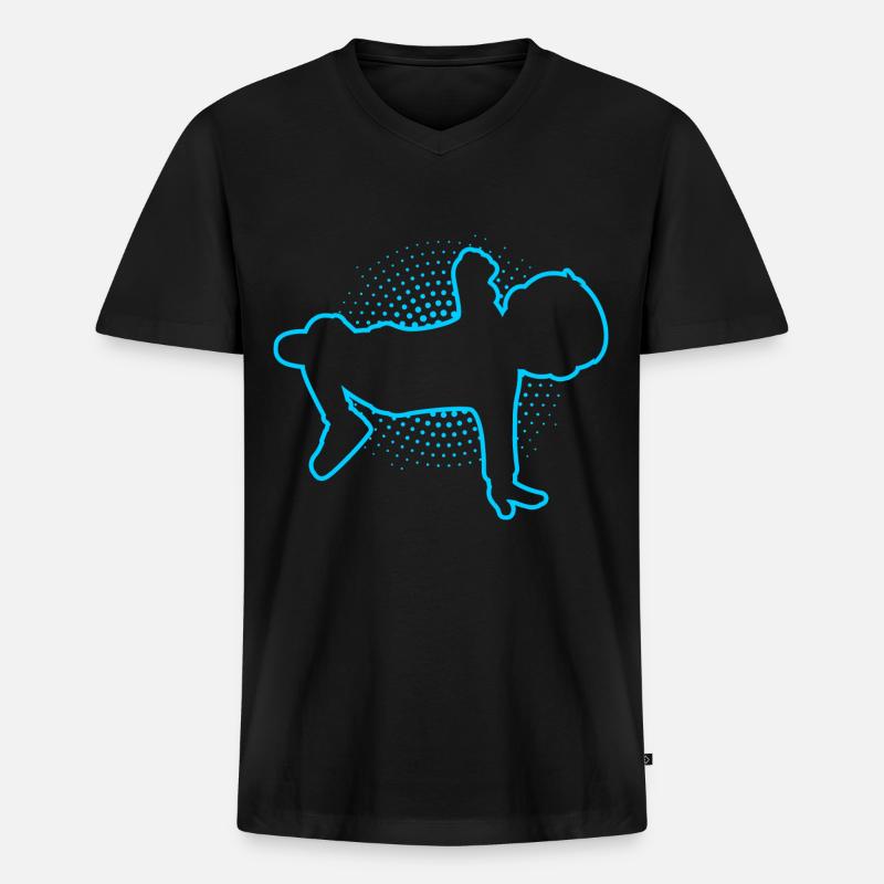 Breakdance Junge Breakdancer Tanzen - Männer Premium Bio T-Shirt mit V-Ausschnitt - Schwarz