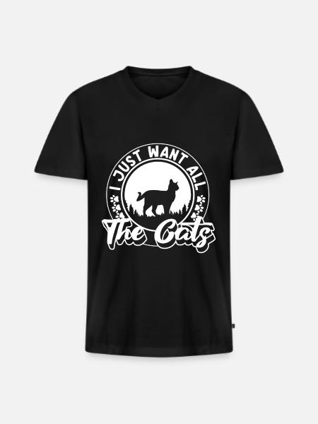 Cats Pet Cat Cat Lady - Men's Premium Organic T-shirt with V-neck - black
