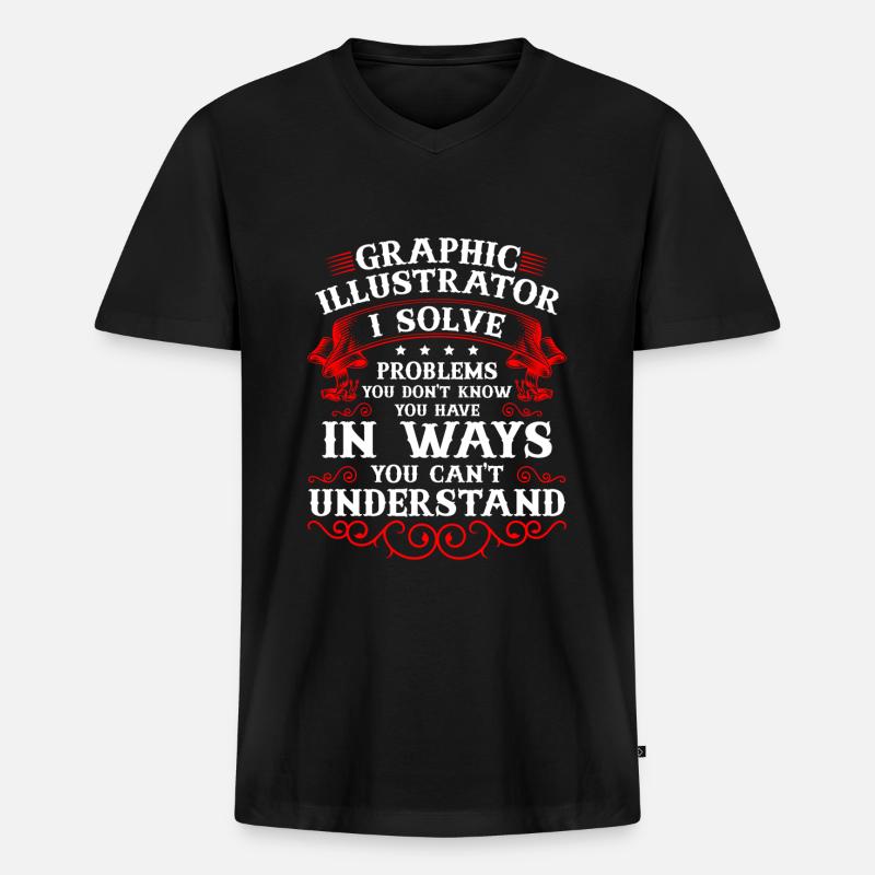 Designer Gestalter Beruf - Männer Premium Bio T-Shirt mit V-Ausschnitt - Schwarz
