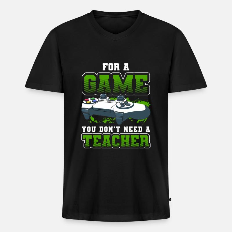 Nerd PC Computer - Männer Premium Bio T-Shirt mit V-Ausschnitt - Schwarz