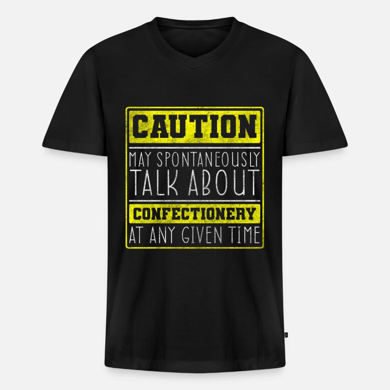 Konditor Schokolade - Männer Premium Bio T-Shirt mit V-Ausschnitt - Schwarz