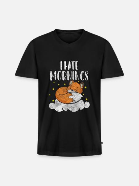 Fox Wisdom Hunter - Men's Premium Organic T-shirt with V-neck - black