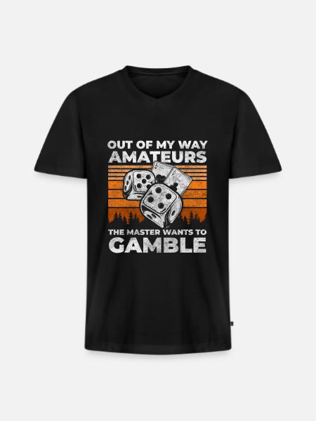 Card Play Game - Men's Premium Organic T-shirt with V-neck - black