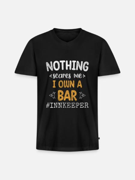 Taverne Bar Tabak - T-shirt encolure en V Premium bio Homme - noir