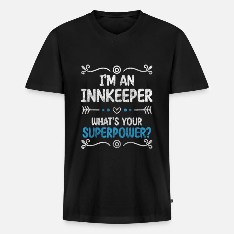 Wirt Party Bar Tabak - Männer Premium Bio T-Shirt mit V-Ausschnitt - Schwarz
