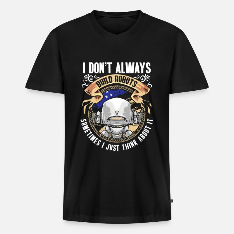 Maschine Hobby Techniker - Männer Premium Bio T-Shirt mit V-Ausschnitt - Schwarz