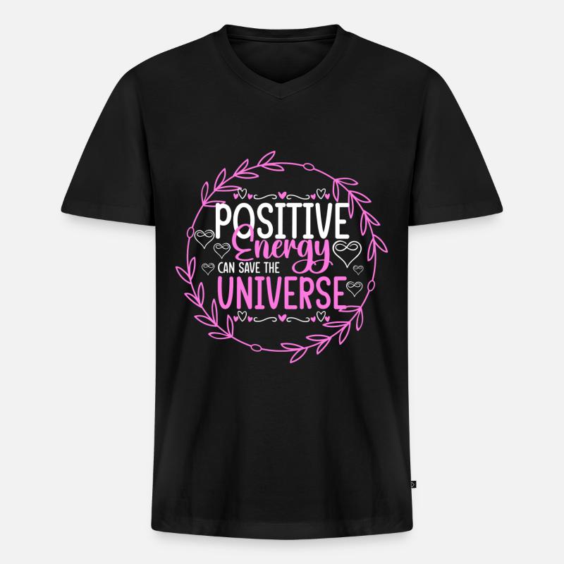 Positiv Stärke Selbstbewusstsein - Männer Premium Bio T-Shirt mit V-Ausschnitt - Schwarz