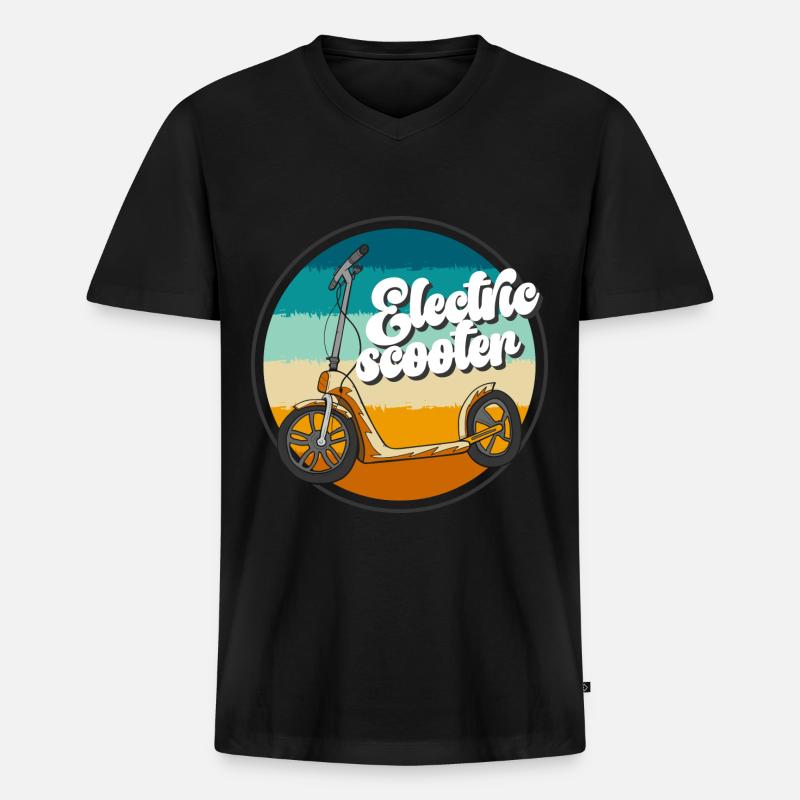 E-Scooter Elektrisch E-Roller - Männer Premium Bio T-Shirt mit V-Ausschnitt - Schwarz