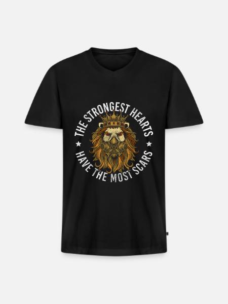 Lion Head Safari Wildcat - Men's Premium Organic T-shirt with V-neck - black