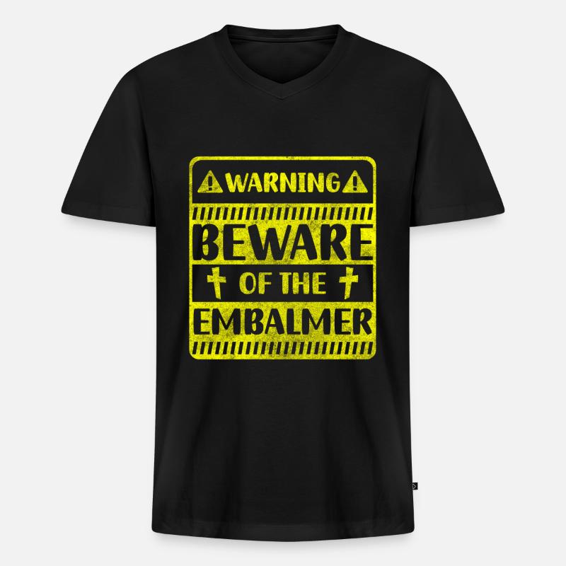 Bestatter Arbeit Sarg Leiche - Männer Premium Bio T-Shirt mit V-Ausschnitt - Schwarz