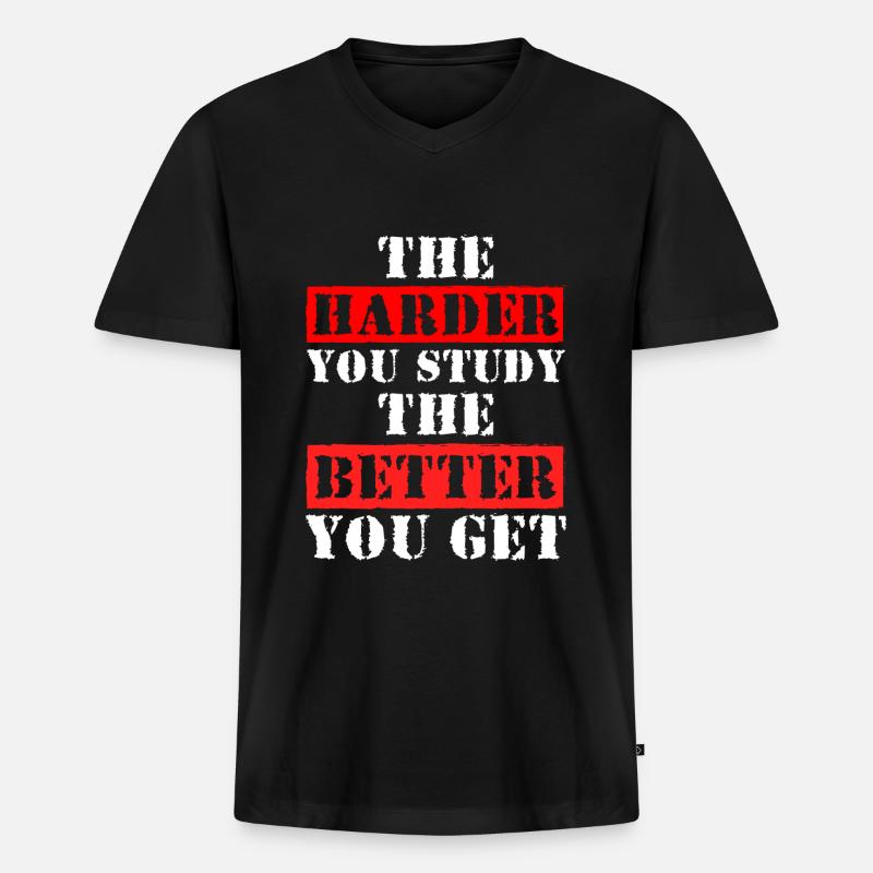 Student Lehrer Pleite Abschluss - Männer Premium Bio T-Shirt mit V-Ausschnitt - Schwarz