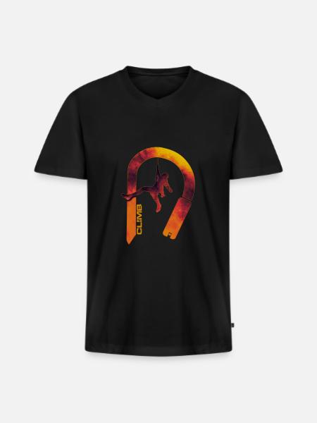 Climbing logo climb carabiner - Men's Premium Organic T-shirt with V-neck - black