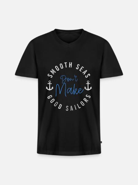 Sailing Ship Sailing Holidays - Men's Premium Organic T-shirt with V-neck - black