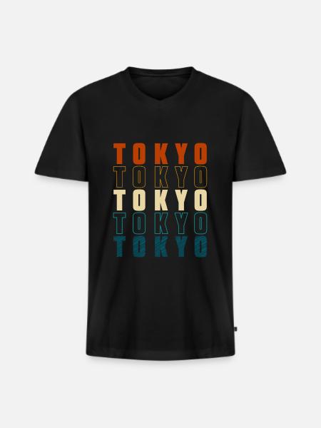 Tokyo Culture Temple - Men's Premium Organic T-shirt with V-neck - black