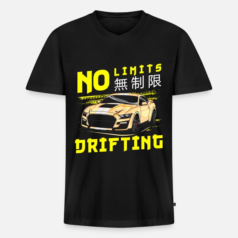 Driften Auto Quer - Männer Premium Bio T-Shirt mit V-Ausschnitt - Schwarz
