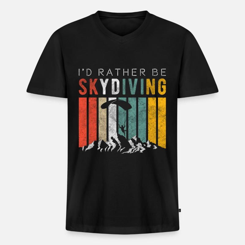 Fallschirm Adrenalin - Männer Premium Bio T-Shirt mit V-Ausschnitt - Schwarz