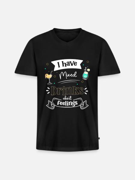 Cocktail Alcohol Bottle - Men's Premium Organic T-shirt with V-neck - black