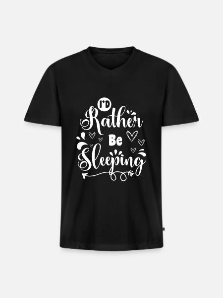 Sleeping, dreaming, relaxing, sleepyhead - Men's Premium Organic T-shirt with V-neck - black